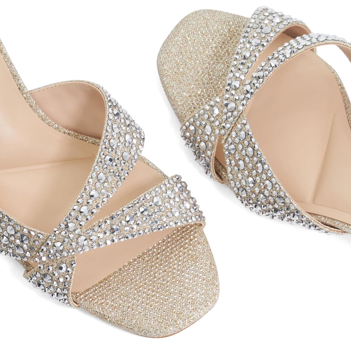 Mules à talons ajourés - MONETTE gold-fabric synthetic, DUNE LONDON
