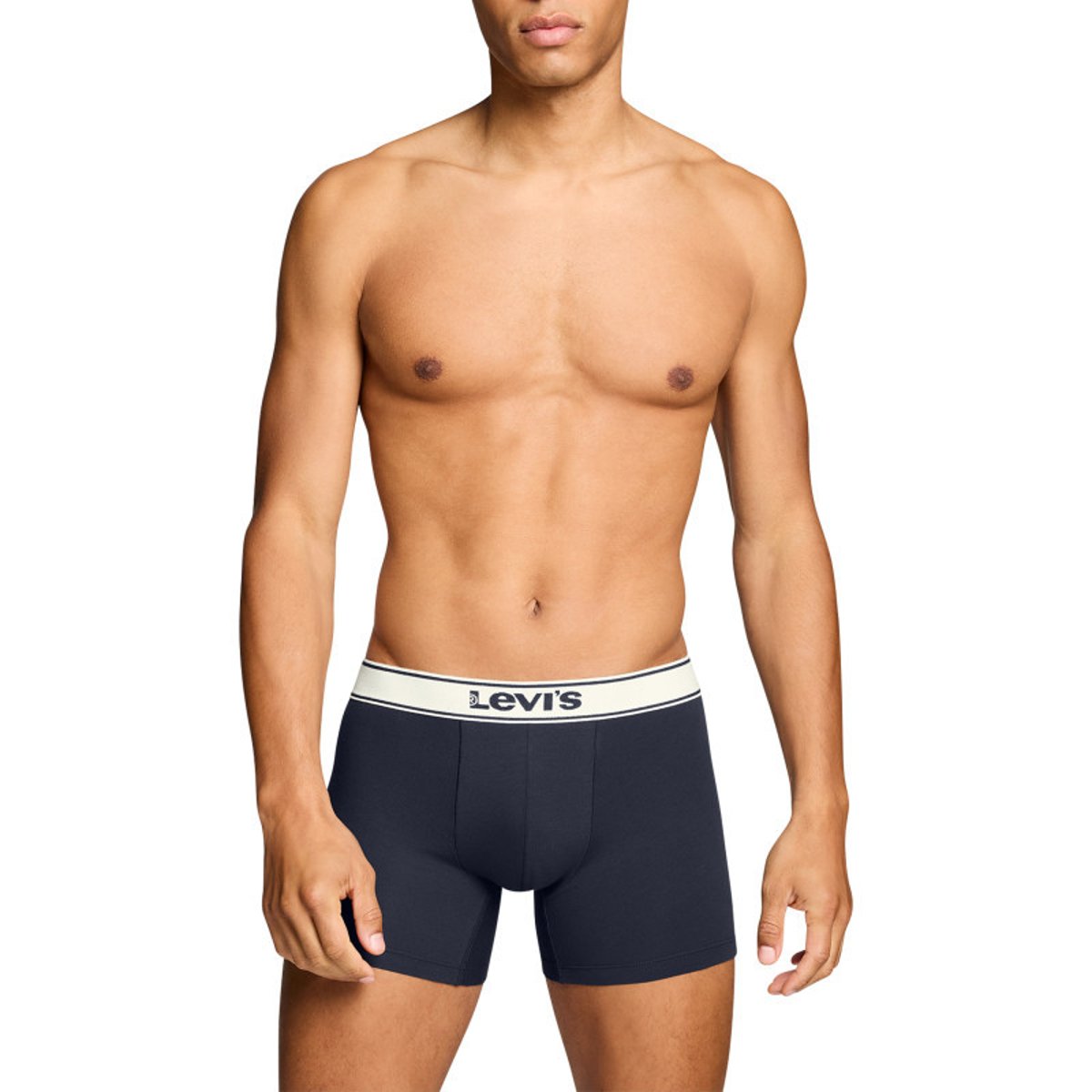 Lot de 2 boxers en coton bleus pourvus de ceintures élastiquées bleu, LEVI'S