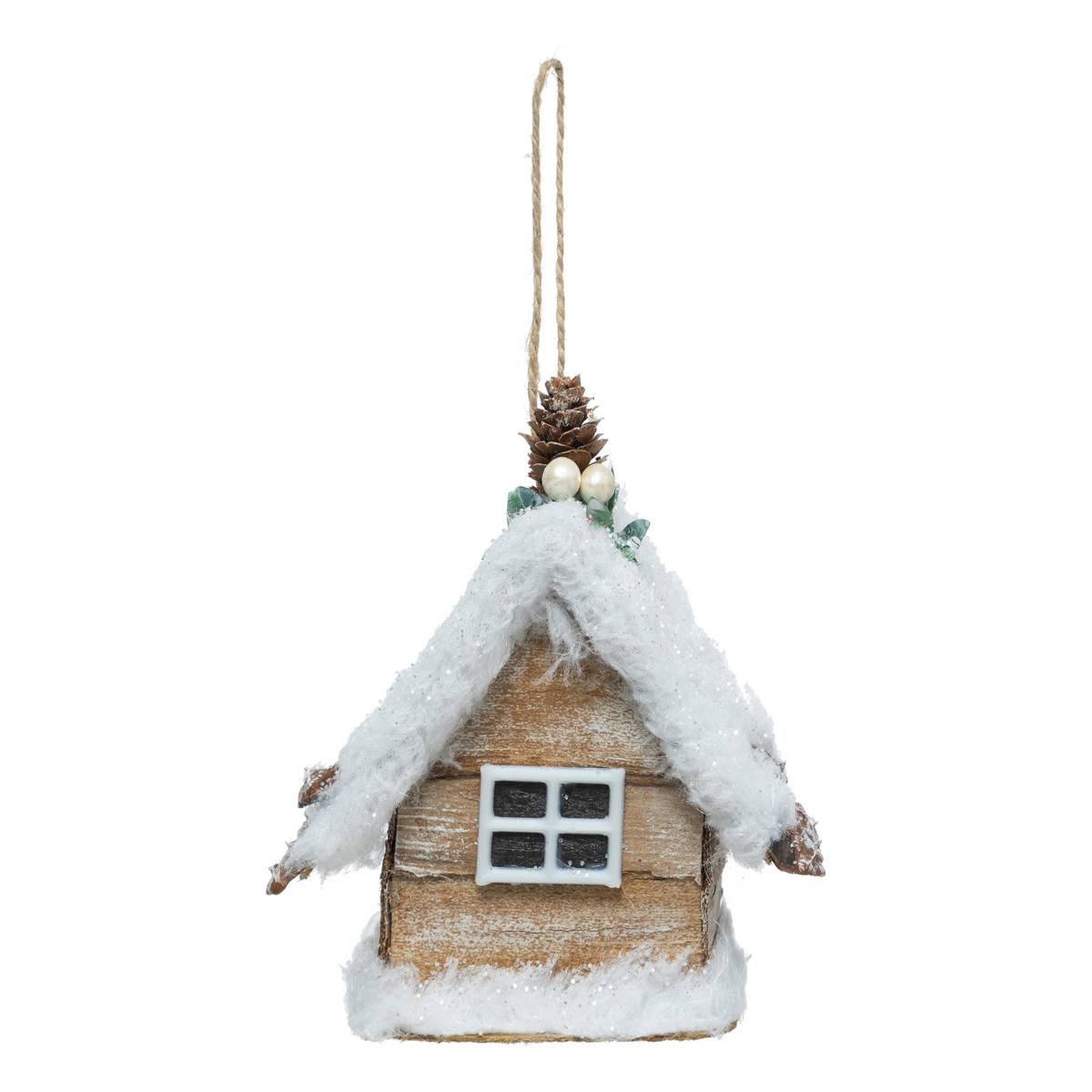 Sujet maison neige 13cm polystyrène assorti modèle b, ATMOSPHERA