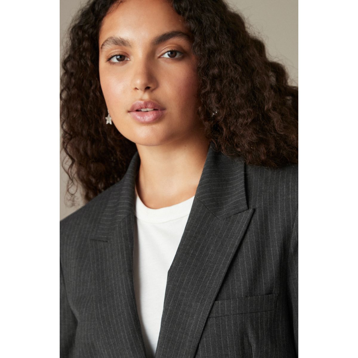 Blazer à boutonnage croisé gris à rayures, NEXT