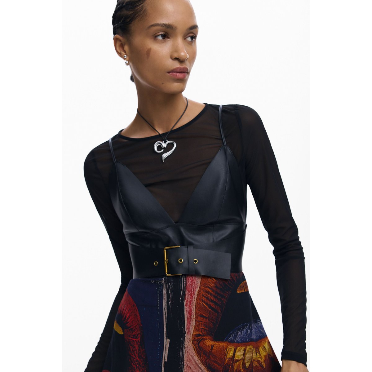 Robe à bretelles recyclée noir, DESIGUAL
