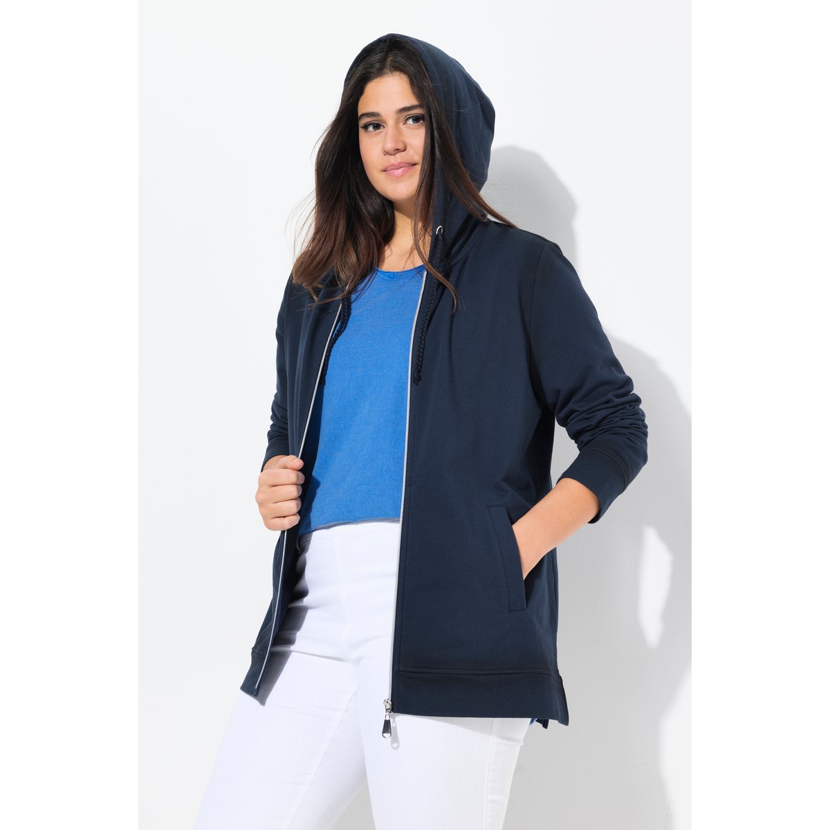 Veste à capuche. Manches longues. Effet « marine, ULLA POPKEN