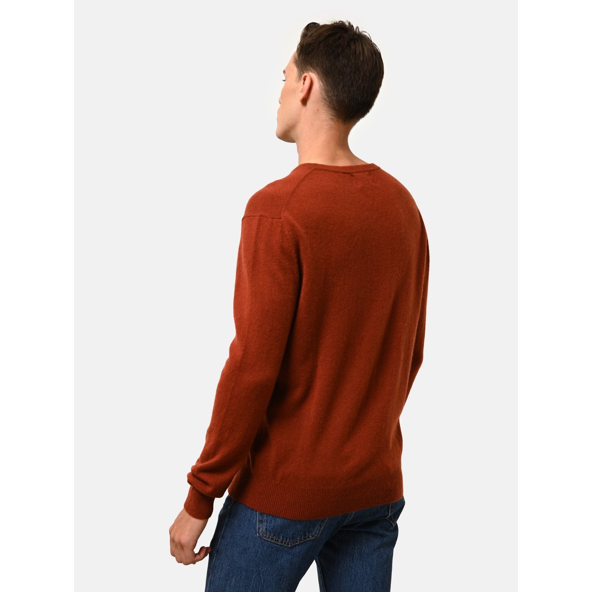 Pull Col V  Écureuil Walt marron, JUST CASHMERE