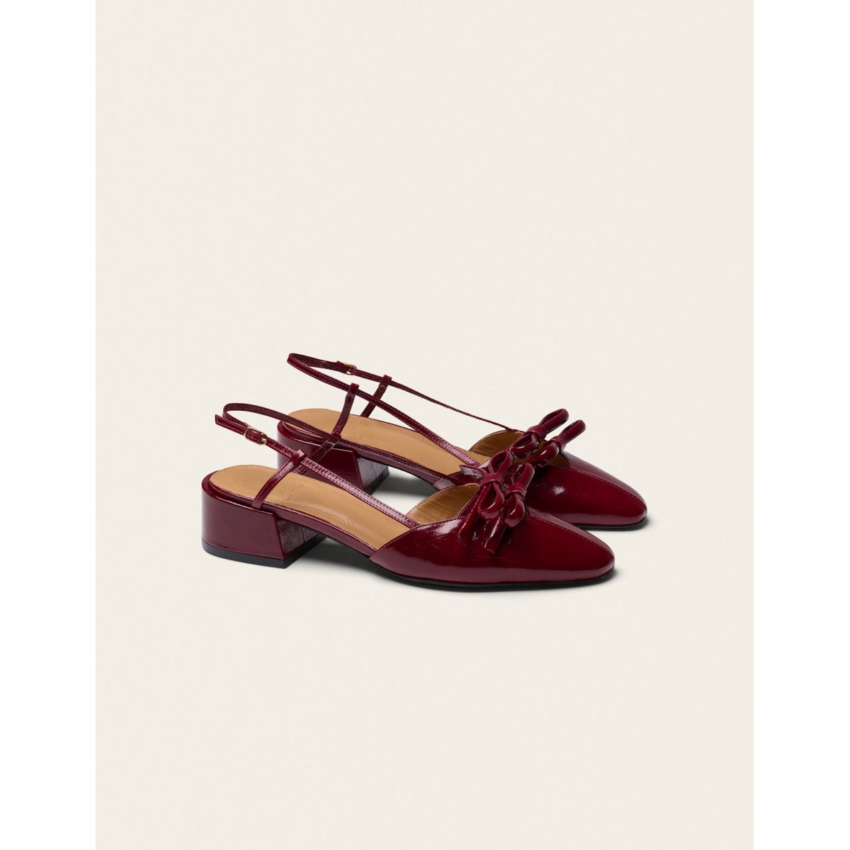 Escarpins IREN cuir plissé bordeaux, ODAJE