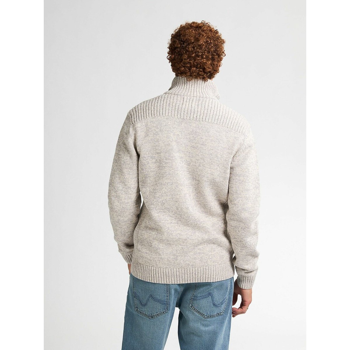 Zip-Up Hooded Cardigan ecru , PETROL INDUSTRIES