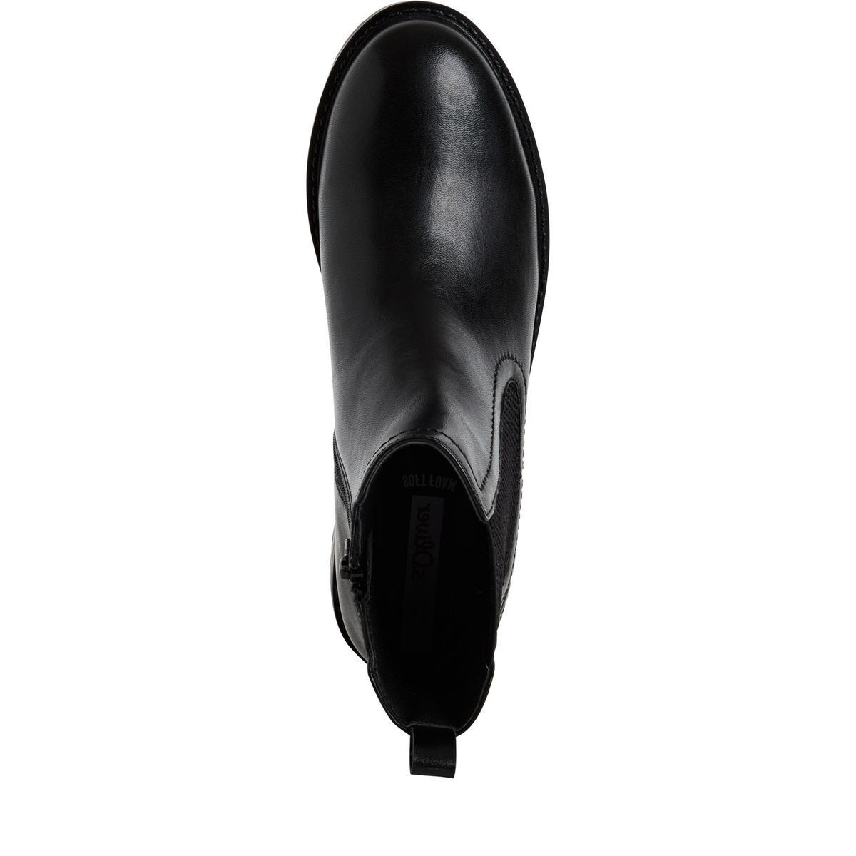 Bottine Chelsea en cuir noir, S.OLIVER