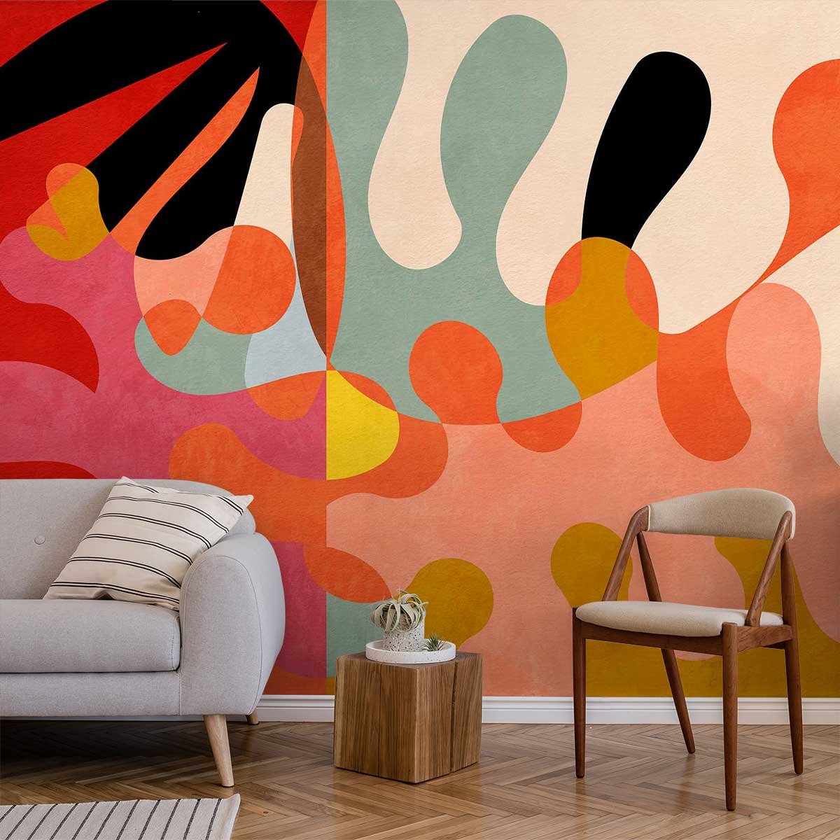 Papier peint formes en folie intissé, HEXOA