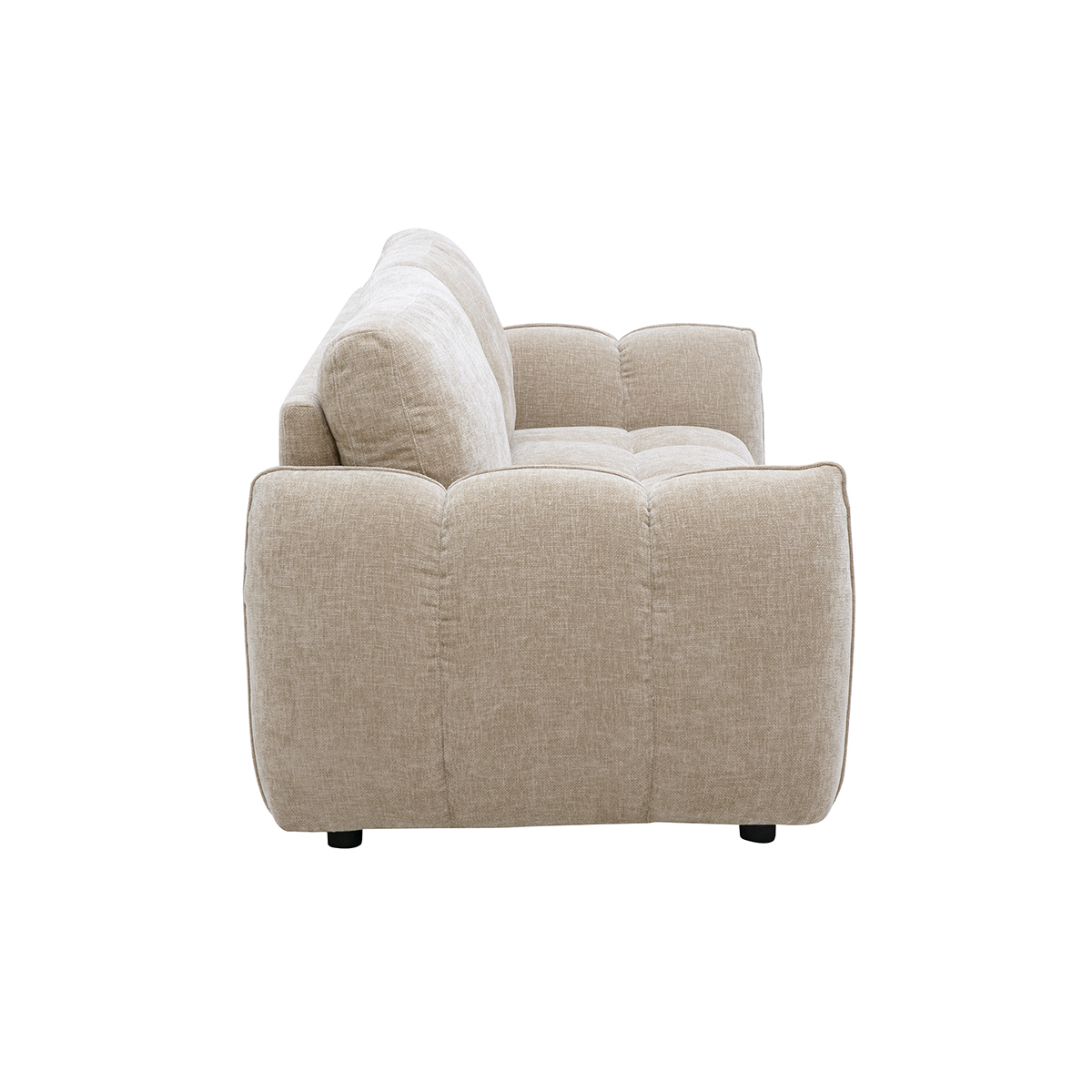 Canapé design 3 places en tissu effet velours texturé terre brûlée WONDER taupe, MILIBOO