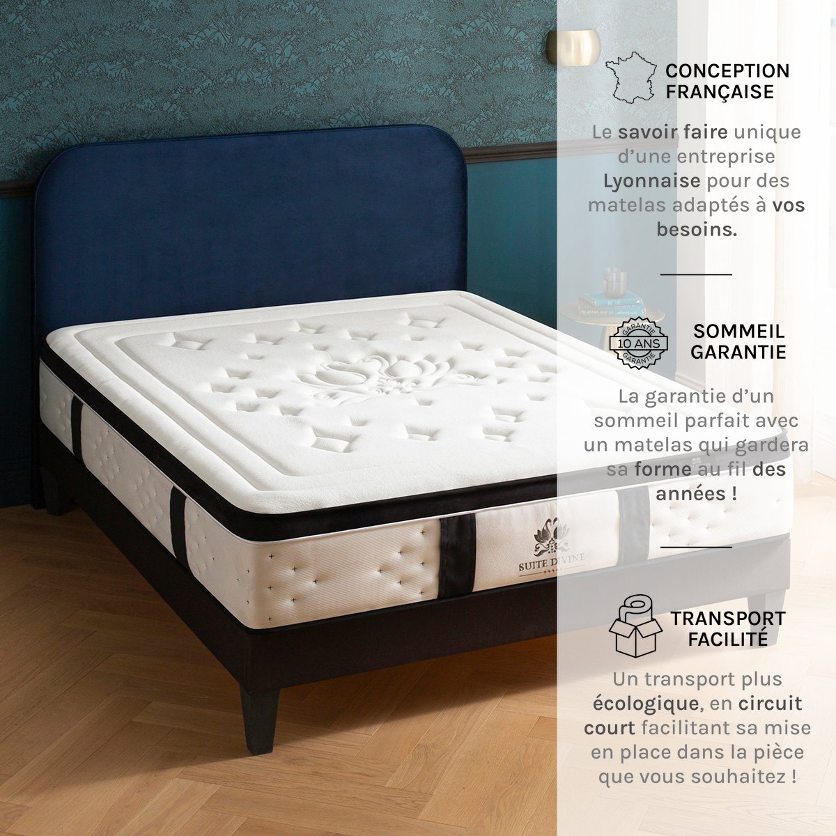Matelas Mousse Suite Divine 140x200 cm Accueil Mousse Supersoft couleur unique, BELLECOUR
