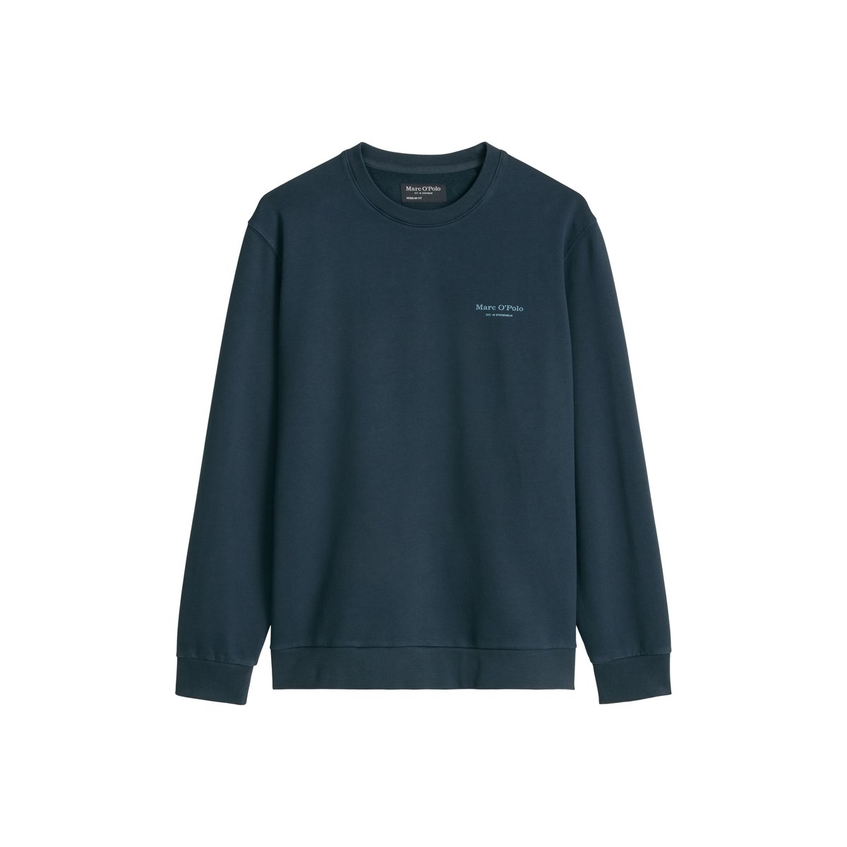 Sweat-shirt garment-dyed régulier avec logo imprimé dans le dos bleu foncé, MARC O'POLO