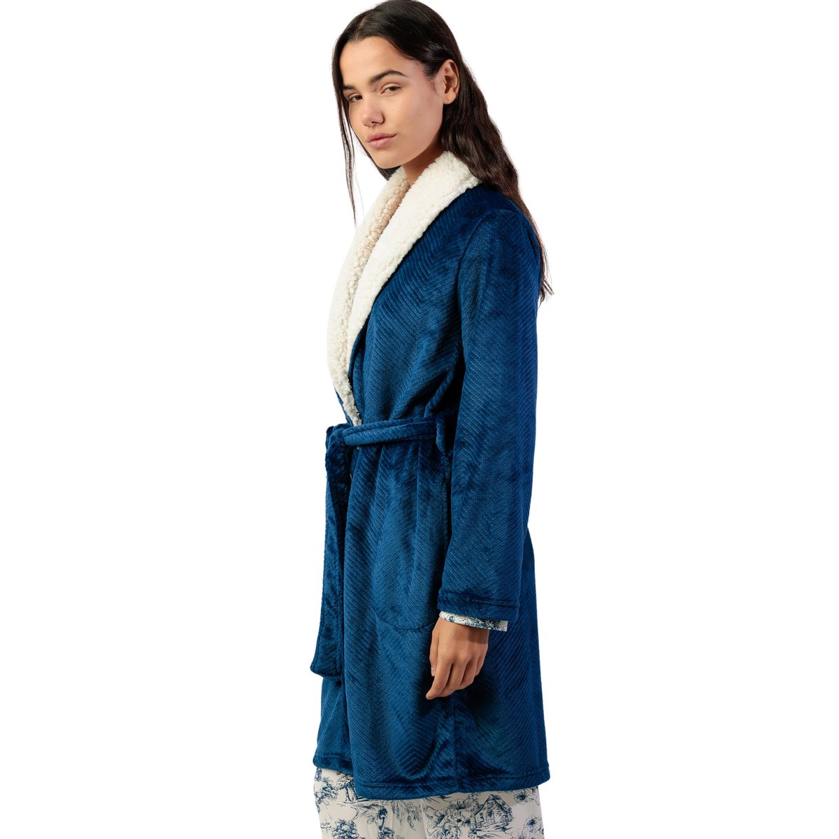 Robe de chambre Luxury Leaves bleu, ADMAS
