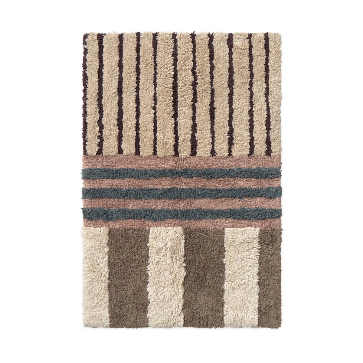 Tapis rectangulaire en coton Earth COLOR ON naturel, terrazzo, beige à pois, grain de café, marron, brun terre, gris foncé, ocre, LORENA CANALS