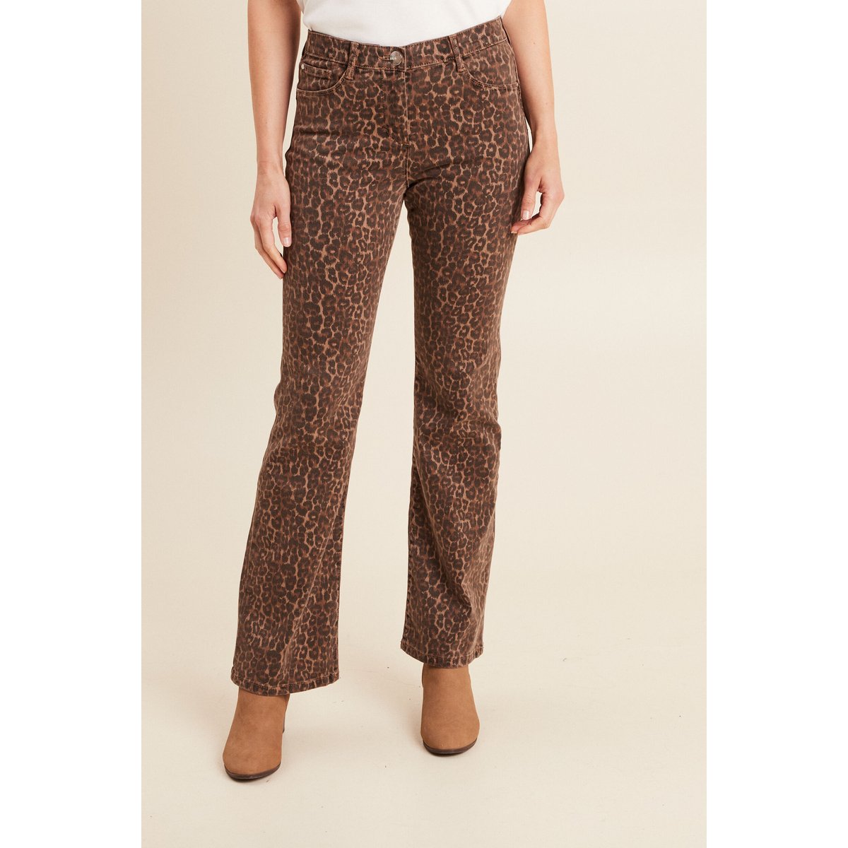 Pantalon magique L'Unique coupe bootcut marron cognac, BREAL