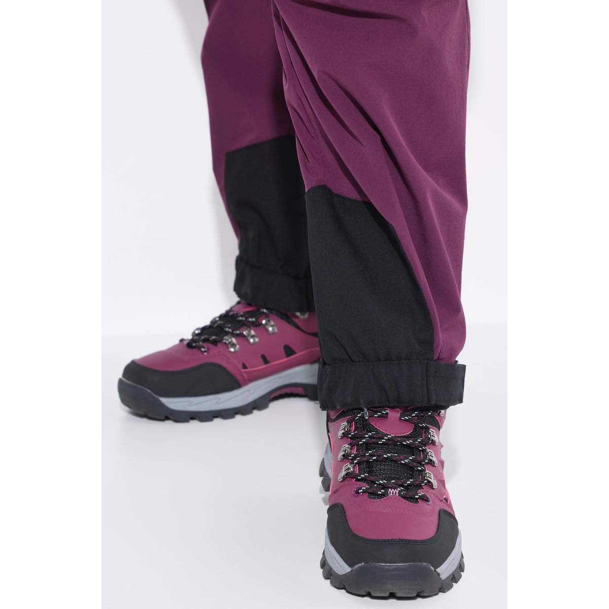 Pantalon de trekking hybride HYPRAR cerise noire, ULLA POPKEN