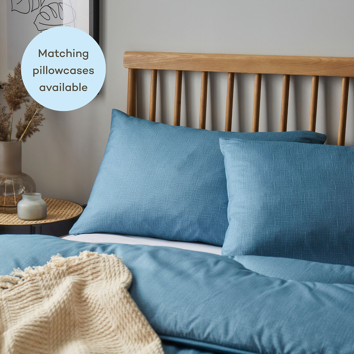 10.5 Tog Linen Print Coverless Duvet blue, NIGHT LARK