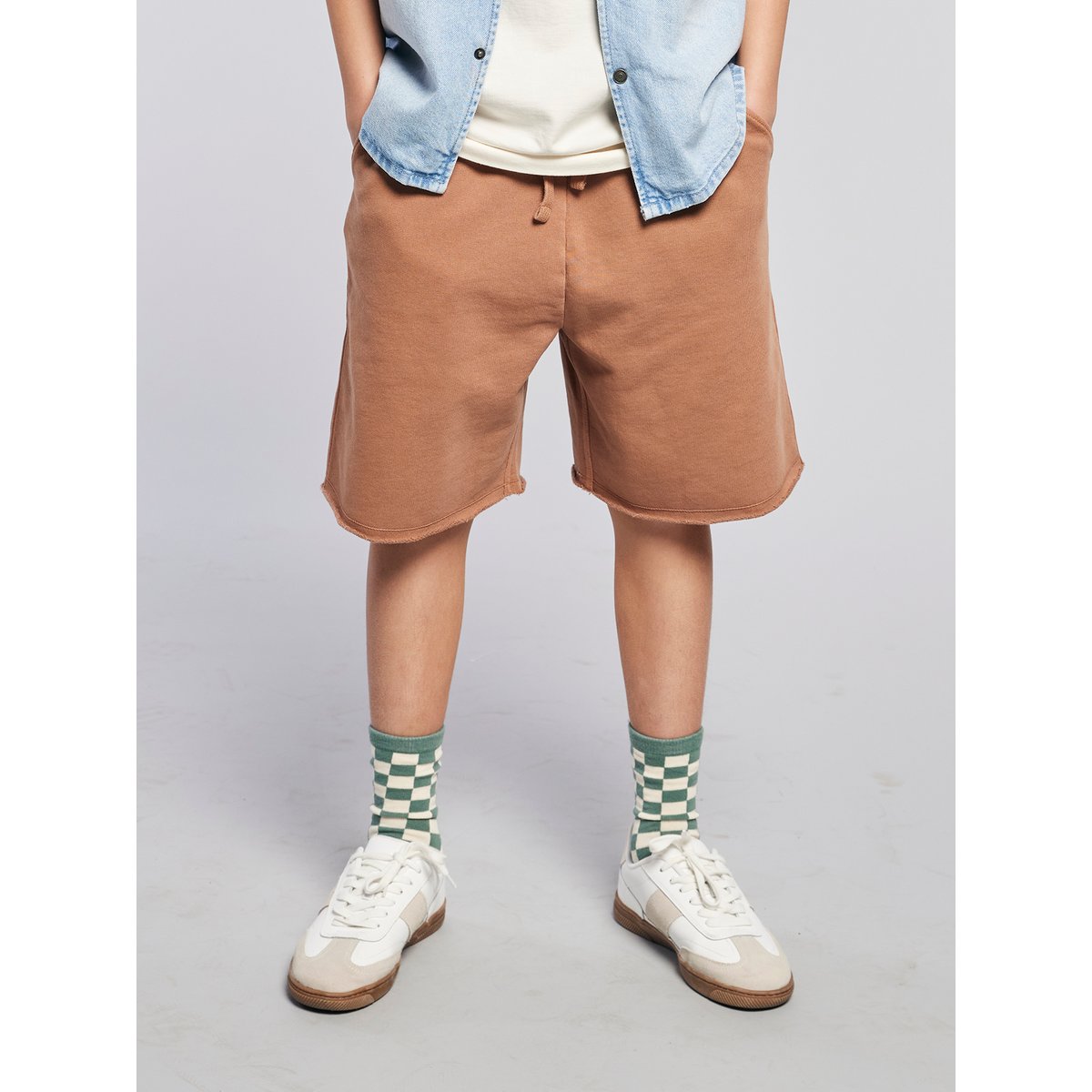 Lot de 2 bermudas effet délavé noix de pécan, JONEN