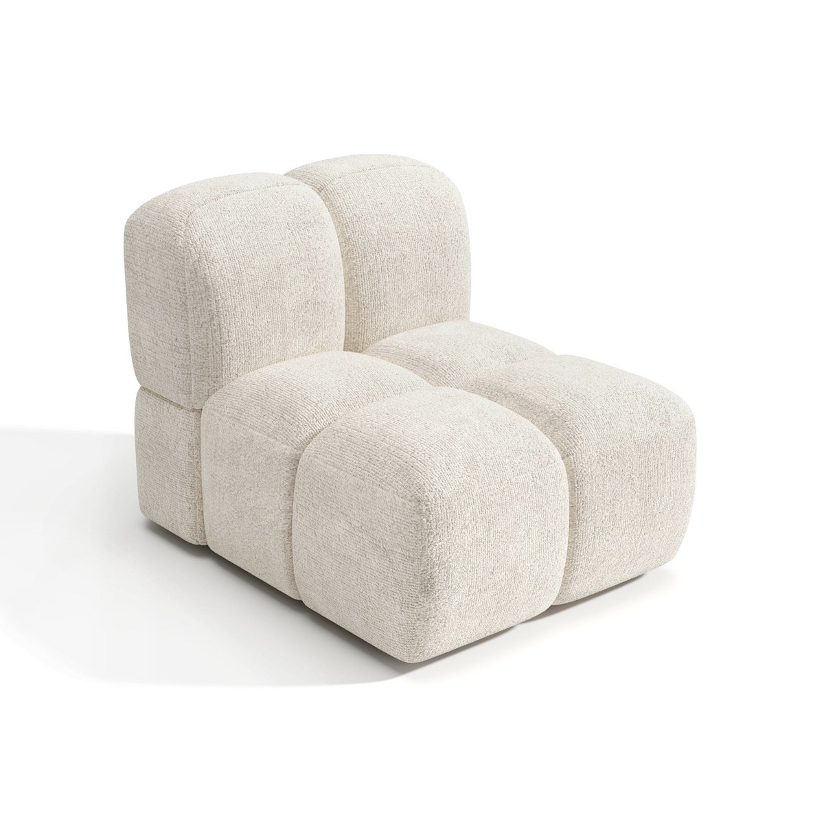 Fauteuil en velours texturé NUBI crème, SIA HOME