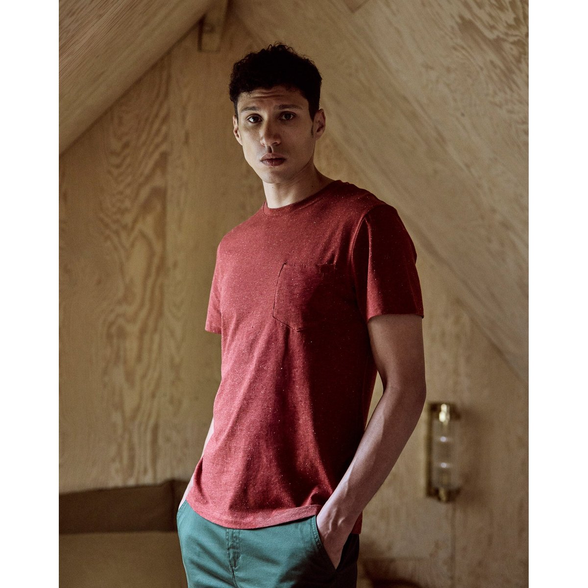 T-shirt coton OLONNE bordeaux, FAGUO