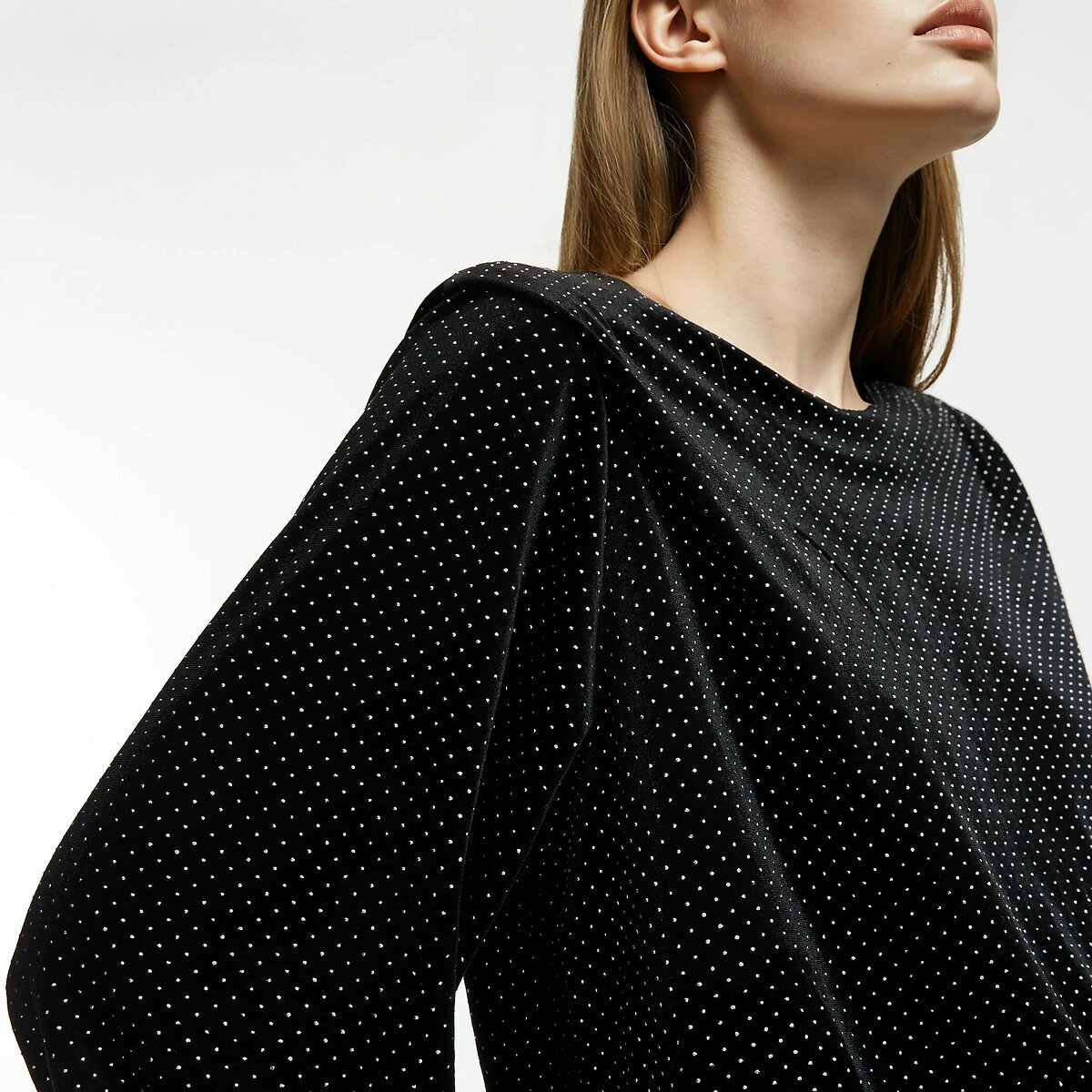 Studded Long Sleeve Shirt black, LA REDOUTE COLLECTIONS