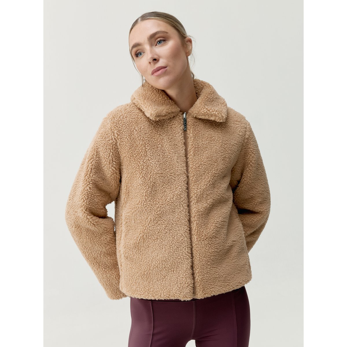 Veste de sport femme Umiko Réversible tissu thermique bordeaux grenat, BORN