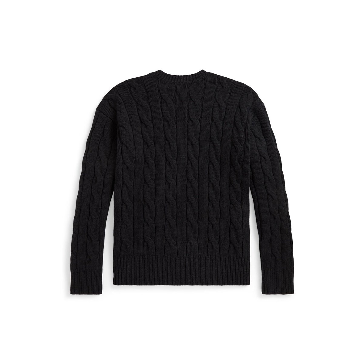 Pull torsadé, en laine mélangée, Relaxed Fit noir, POLO RALPH LAUREN