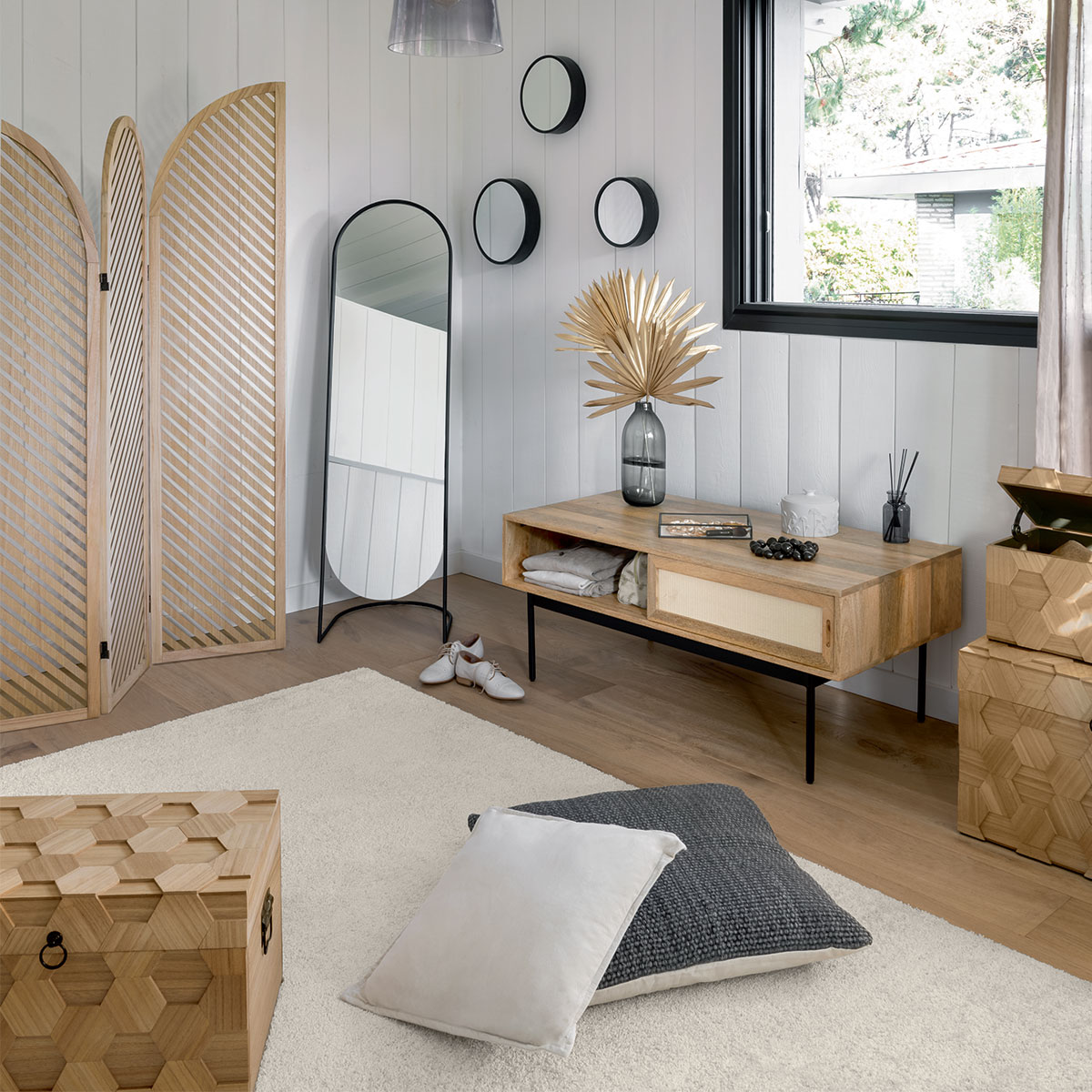 Set de 3 malles ARTY beige moyen, ATMOSPHERA