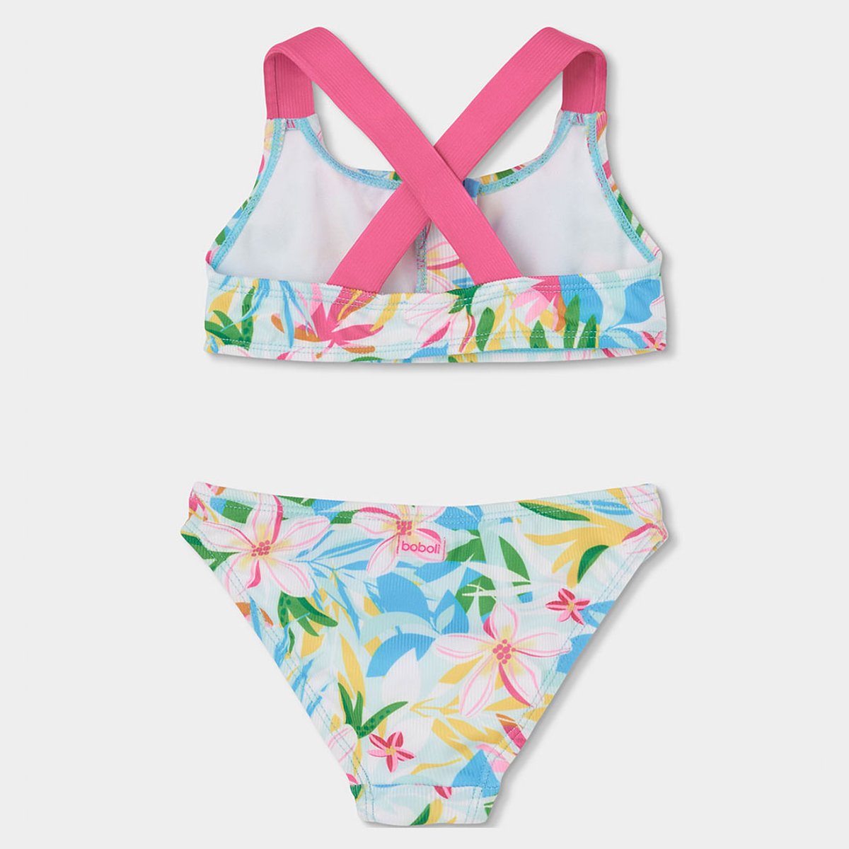 Bikini fille imprimé fleurs multicolore, BOBOLI