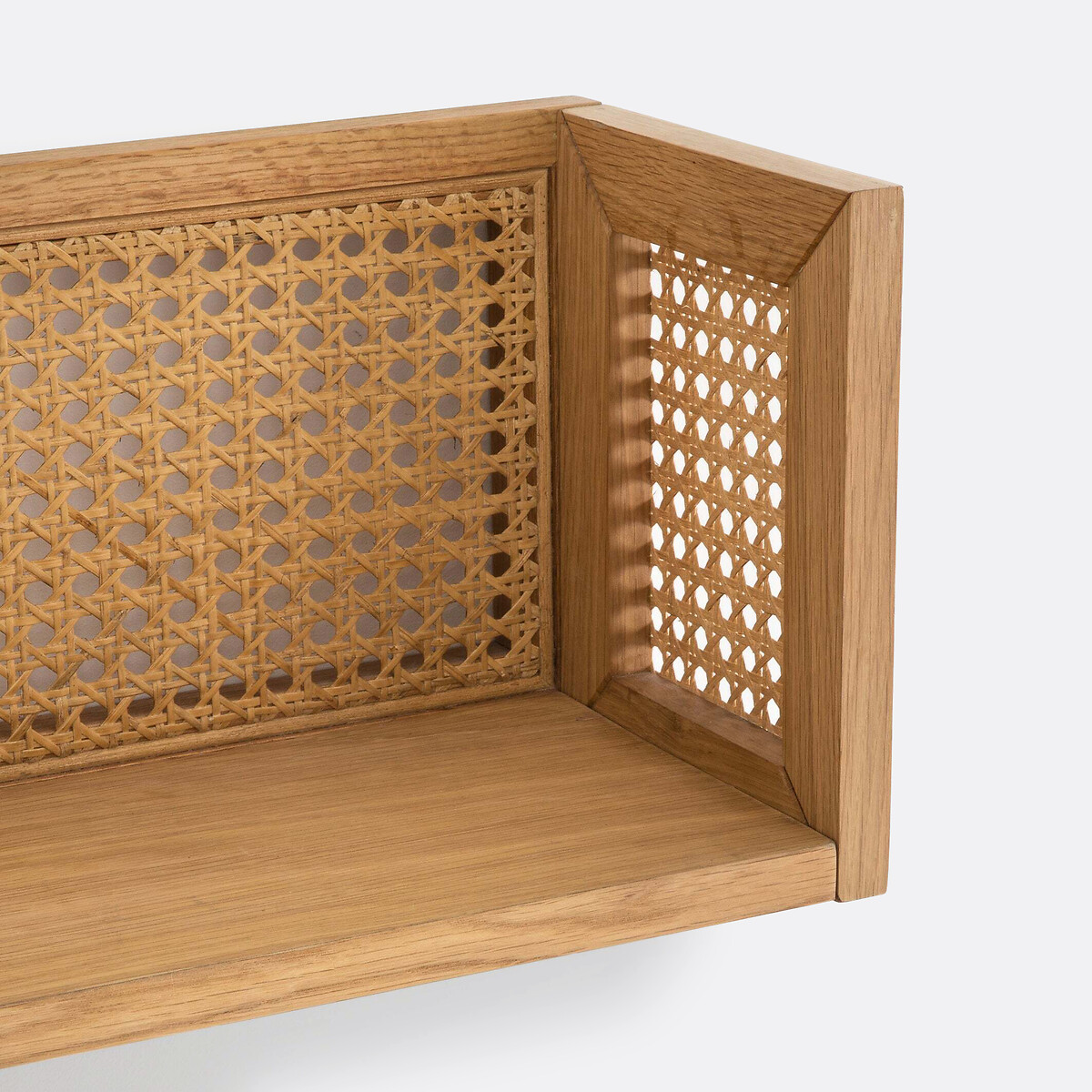 Estantería de pared de roble, chapa de madera y mimbre, Waska roble, LA REDOUTE INTERIEURS