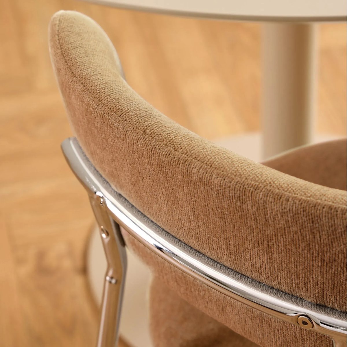 Chaises de salle à manger chrome et tissu (lot de 2) - LISON orange terracotta, HELLIN, DEPUIS 1862
