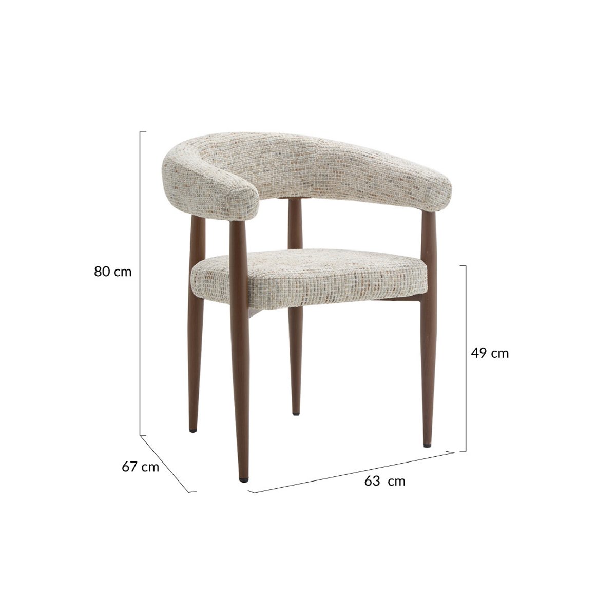 Fauteuil en tissu moucheté, NOUR beige, LISA DESIGN