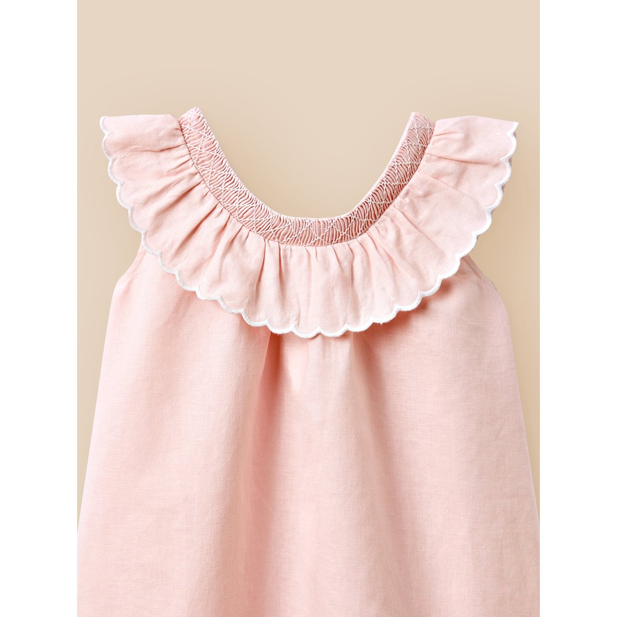 Robe  Clotilde lin et coton - Collection Fêtes et Mariages rose, CYRILLUS