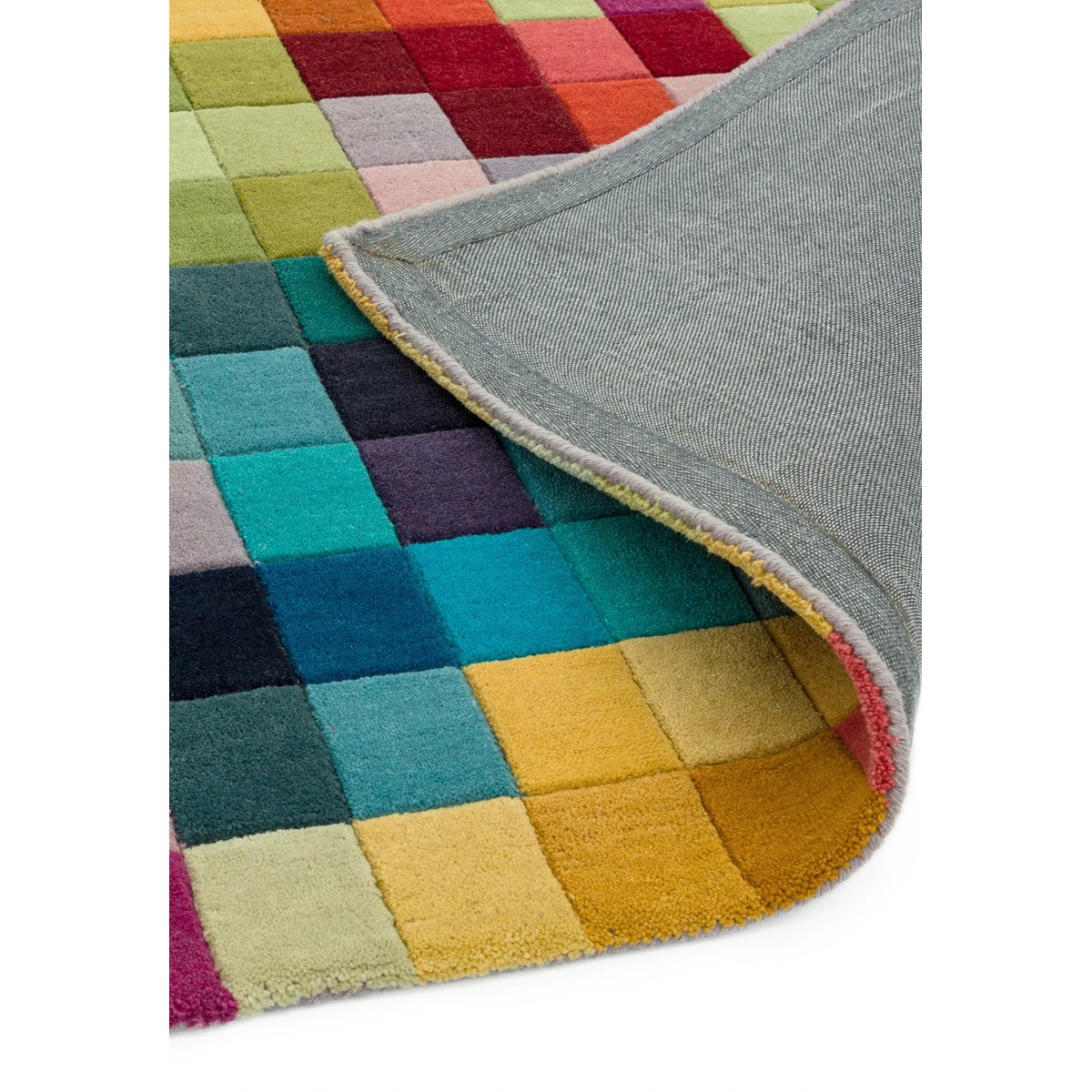 Tapis pure laine à motifs colorés FLASHY BOXES multicolore, NOVATREND