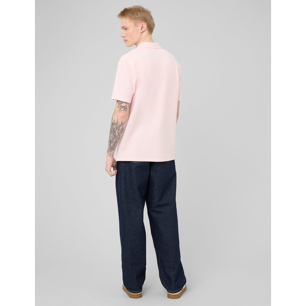 Polo matière gaufrée rose, BZB