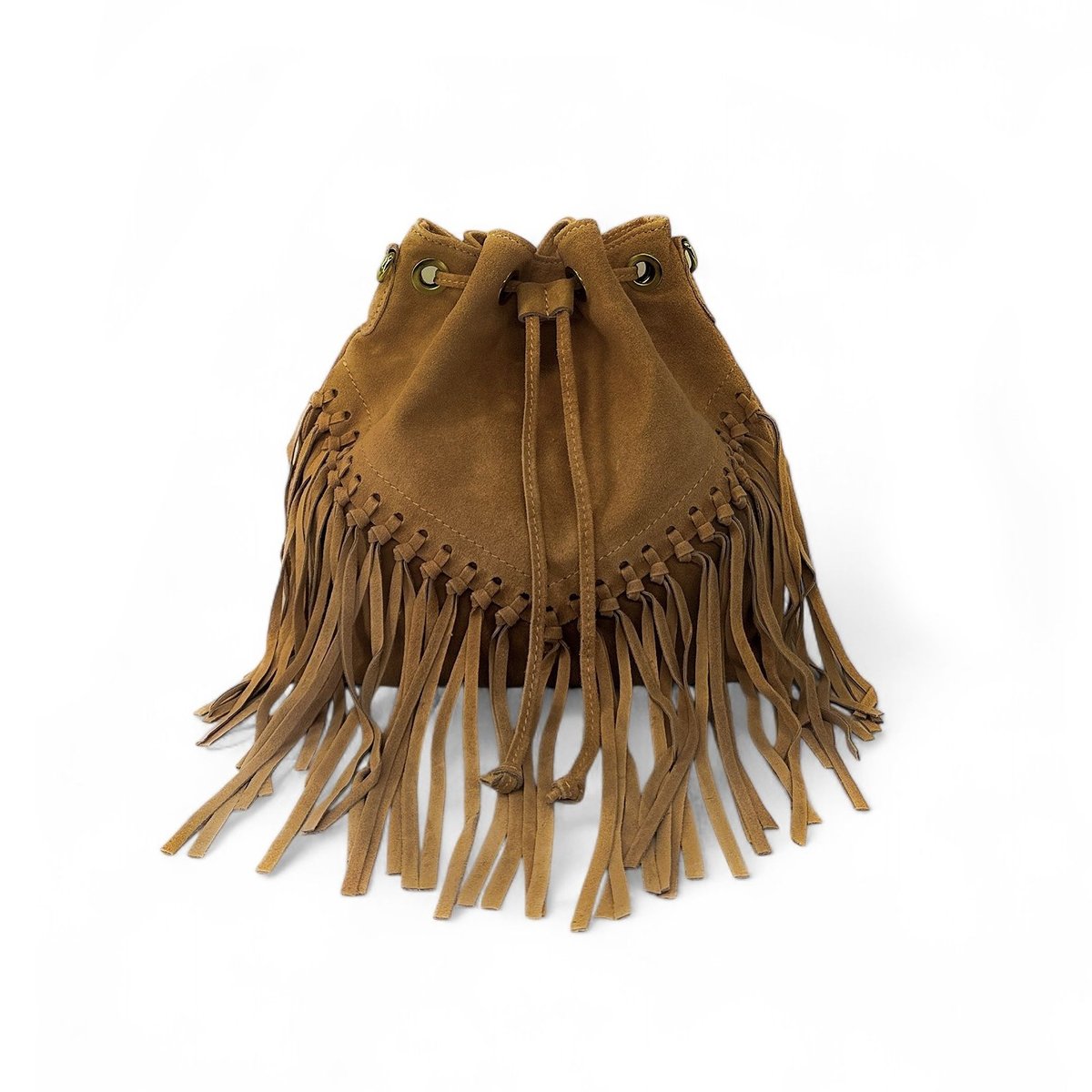 Sac bourse en croute de cuir APONI camel, OH MY BAG