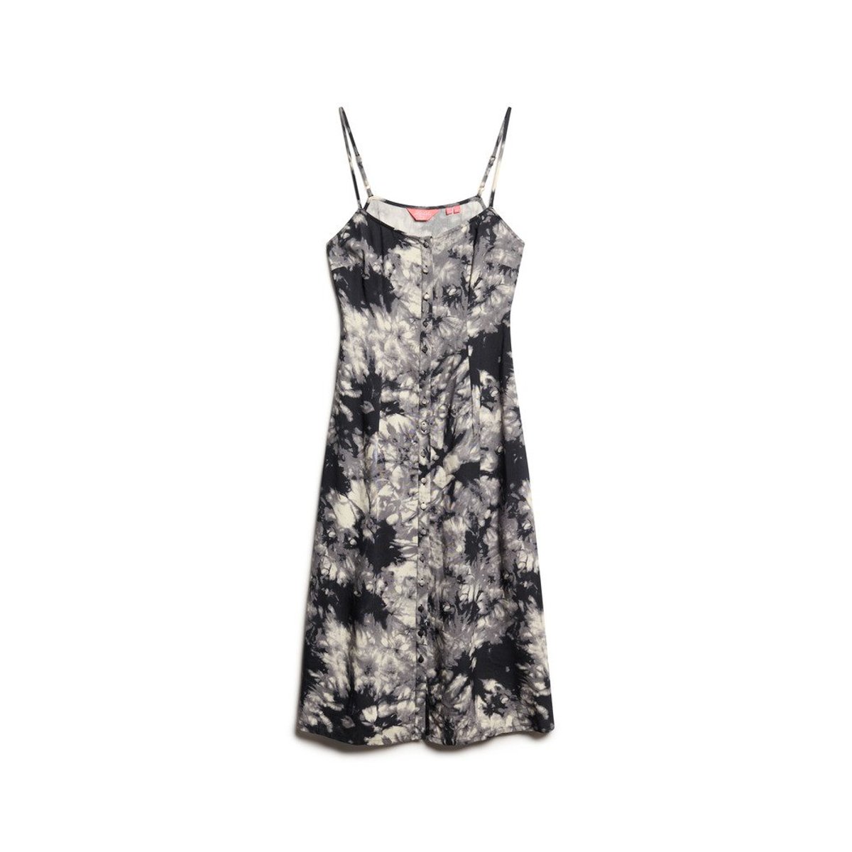 Robe caraco mi-longue boutonnée imprimée imprimé grunge tie dye, SUPERDRY