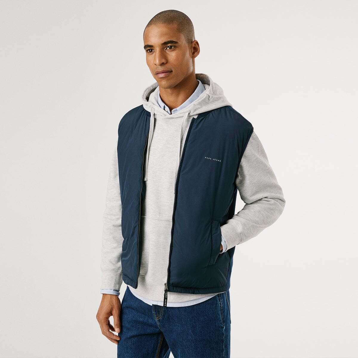 Gilet Hybride Coupe Regular bleu dulwich, PEPE JEANS