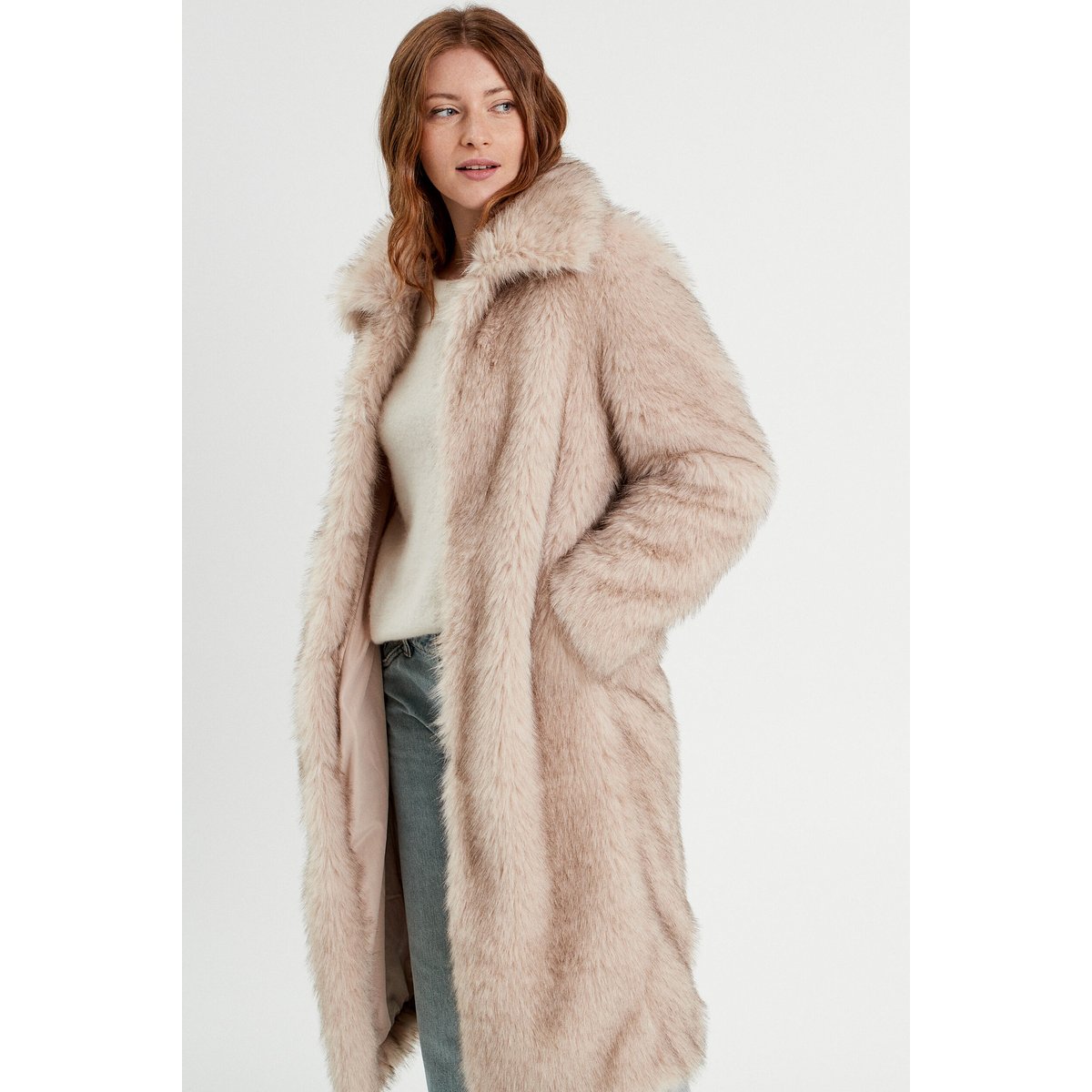 Manteau en étole sable, CACHE CACHE