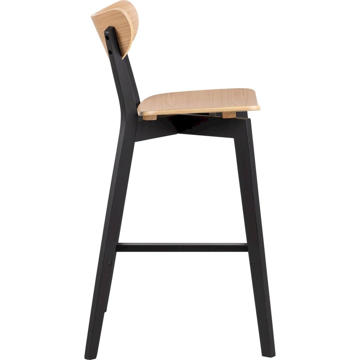 Chaise de bar en bois design industriel noir mat, RECOLLECTION