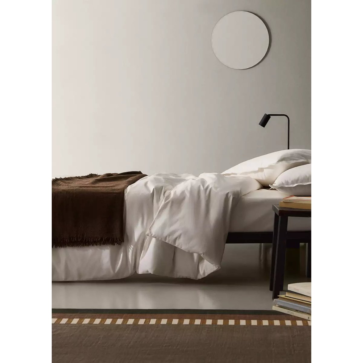 Housse de couette 100 % coton satin Lit 200 cm écru, MANGO HOME