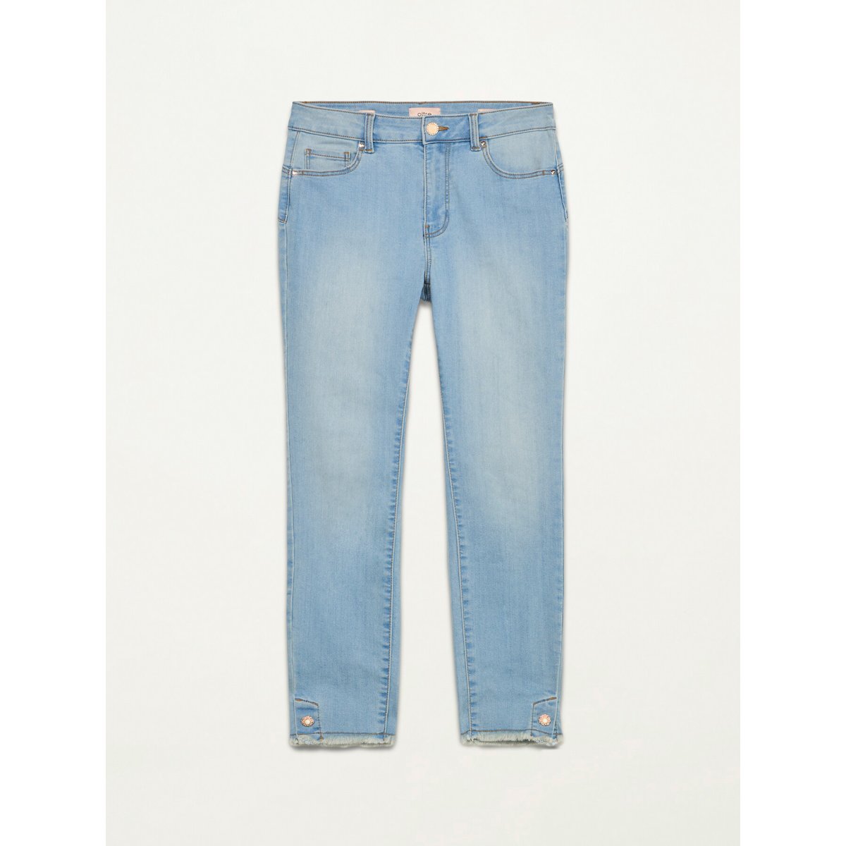 Jean skinny décoloré avec boutons light - blue, OLTRE