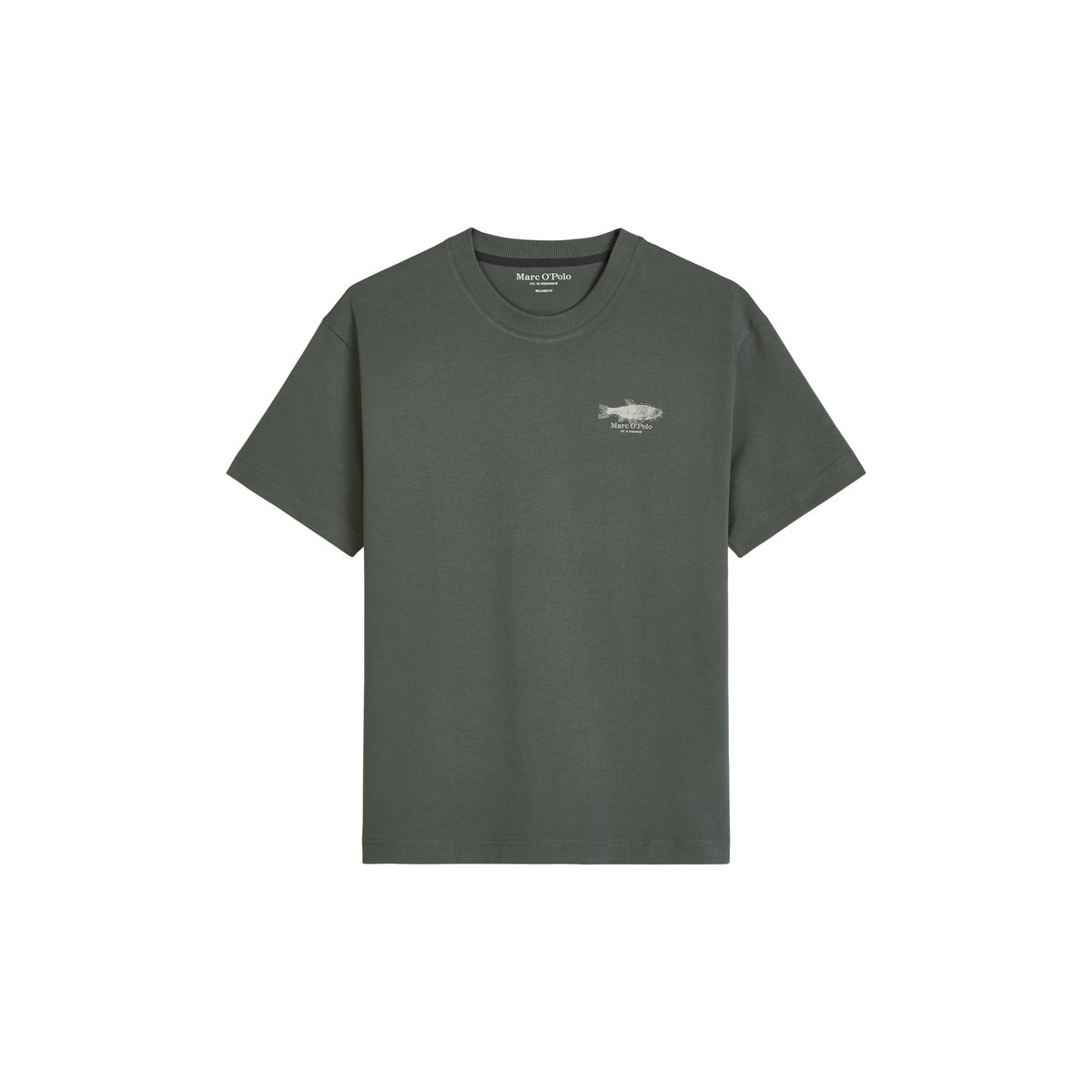 T-shirt loose avec imprimé dos de fruits de mer gris foncé, MARC O'POLO