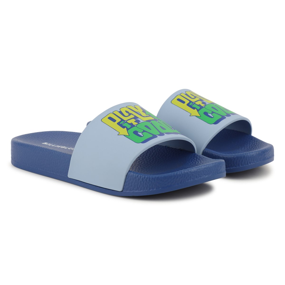Claquettes imprimées bleu fanion, BILLIEBLUSH