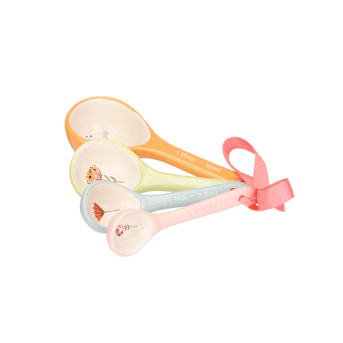 Set of 4 Painted Table Ceramic Measuring Spoons multi-coloured, CATH KIDSTON
