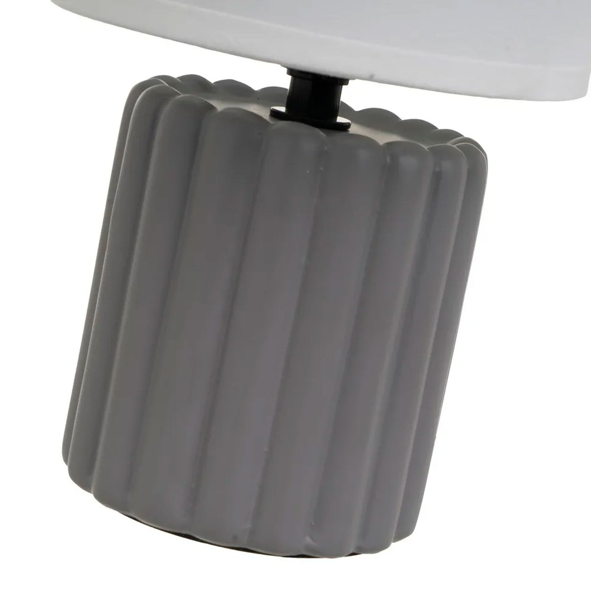 Lampe à poser céramique gris et abat-jour blanc 13x13x24cm gris, WADIGA