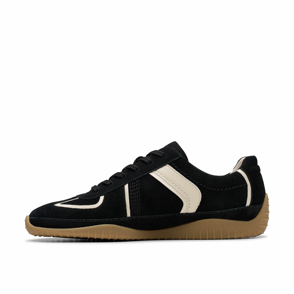 Baskets en cuir suédé Meridor noir, CLARKS