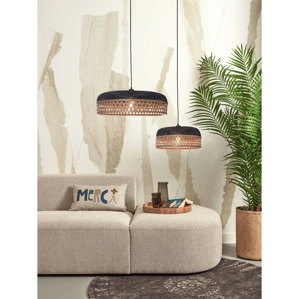 Lampe Suspendue Bambou UBUD bambou noir, GOOD & MOJO