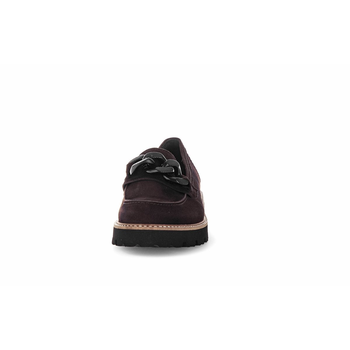 Mocassins en cuir à talon décroché marron velours, GABOR