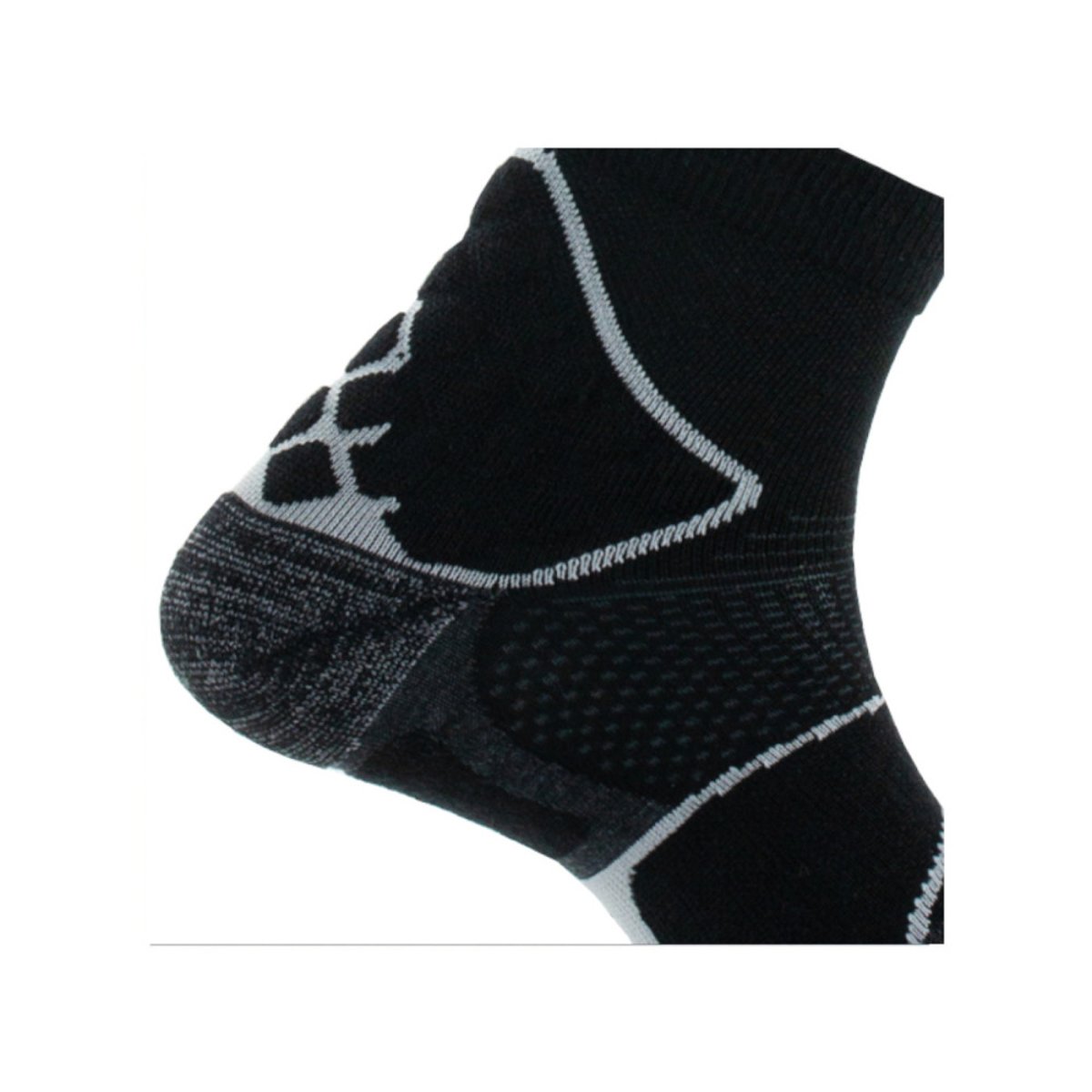 Tige courte MERINO TOP TREK noir gris, THYO