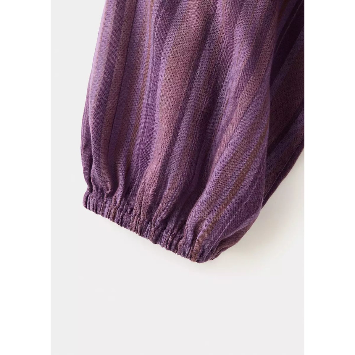 Blouse en coton rayé avec détail froncé lilas, MANGO TEEN