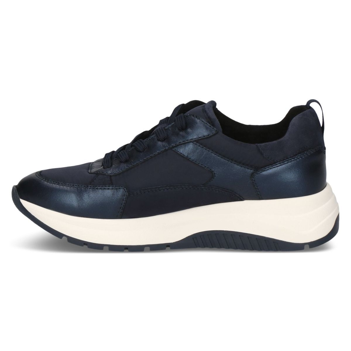 Basket en cuir bleu blue océan combiné, CAPRICE